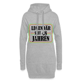 Légendaire depuis 48 ans, 48 anniversaire, enfin 48 - Sweat-shirt à capuche long Femme - gris chiné - Devant