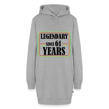 Légendaire depuis 61 ans, 61 ans, enfin 61 ans - Sweat-shirt à capuche long Femme - gris chiné - Devant