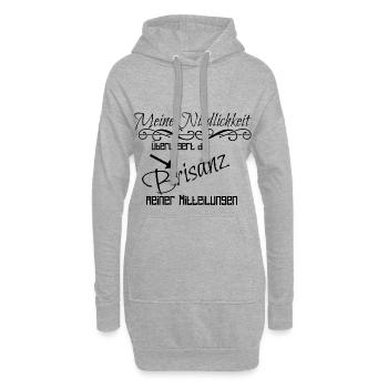 Meine Niedlichkeit überlagert die Brisanz - Hoodie-Kleid - Grau meliert - Vorne