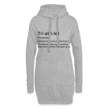 triathlète - Sweat-shirt à capuche long Femme - gris chiné - Devant