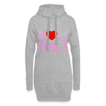 ich liebe meine Familie - Hoodie-Kleid - Grau meliert - Vorne