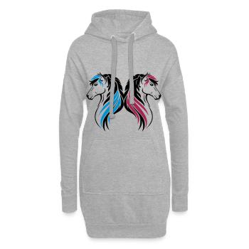 Cheval drôle cadeau idée cheval poney équitation amour - Sweat-shirt à capuche long Femme - gris chiné - Devant
