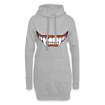 Vampire's teeth - Hoodie Dress - heather grey - Front