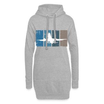 Flugzeug Pilot Luftfahrt - Hoodie-Kleid - Grau meliert - Vorne