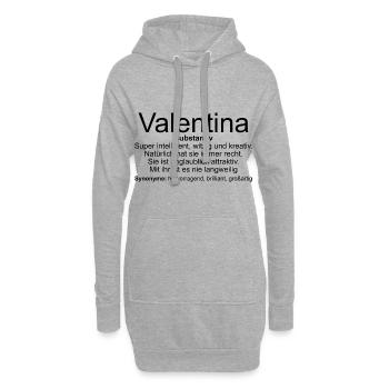Name Definition Valentina - Hoodie-Kleid - Grau meliert - Vorne