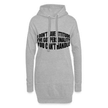 Je n’ai pas d’attitude 8 - Sweat-shirt à capuche long Femme - gris chiné - Devant