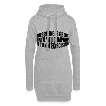 Faire de l’exercice, c’est bien, comparez-le à ne pas faire d’exercice 4 - Sweat-shirt à capuche long Femme - gris chiné - Devant