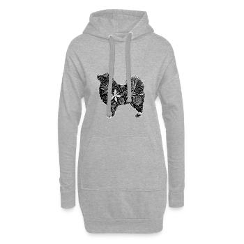 Fleur Lapphund II - Sweat-shirt à capuche long Femme - gris chiné - Devant