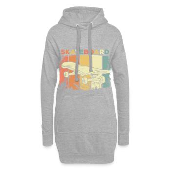 Skateboard - Sweat-shirt à capuche long Femme - gris chiné - Devant