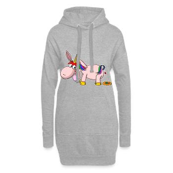 Les œufs de Pâques la licorne de Pâques caca - Sweat-shirt à capuche long Femme - gris chiné - Devant