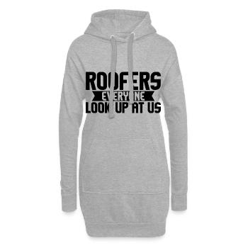 Couvreurs Tout le monde nous regarde 2 - Sweat-shirt à capuche long Femme - gris chiné - Devant