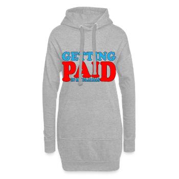 Être payé en pyjama 3 - Sweat-shirt à capuche long Femme - gris chiné - Devant