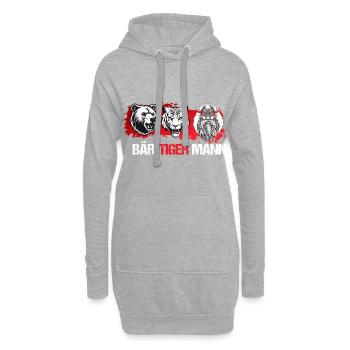 Bartliebhaber Vatertag Vater Bier Bär Tiger Mann - Hoodie-Kleid - Grau meliert - Vorne