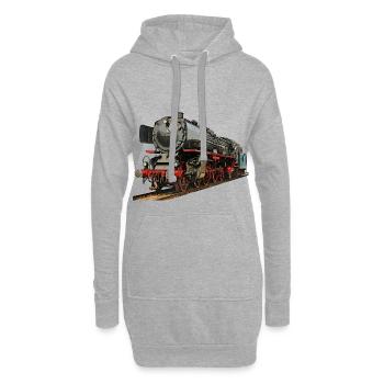 Dampflok 01 150 - Hoodie-Kleid - Grau meliert - Vorne