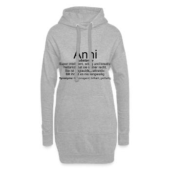 Name Definition Anni - Hoodie-Kleid - Grau meliert - Vorne