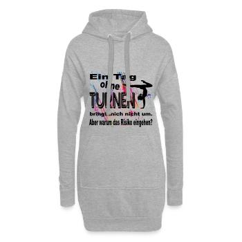 Ein Tag ohne Turnen bringt mich nicht um. Risiko? - Hoodie-Kleid - Grau meliert - Vorne