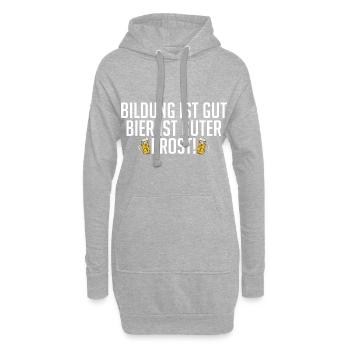 Bildung ist Gut Bier ist Guter Prost Party Funny - Hoodie-Kleid - Grau meliert - Vorne