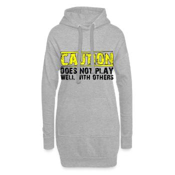 Caution Does Not Play Well With Others 27 - Hoodie-Kleid - Grau meliert - Vorne