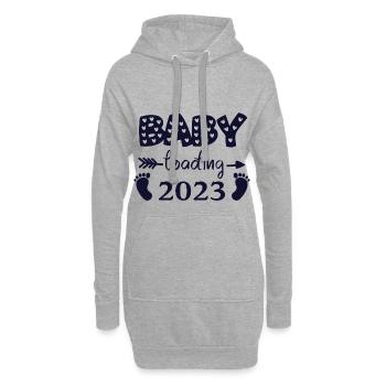 Chargement du bébé 2023, grossesse - Sweat-shirt à capuche long Femme - gris chiné - Devant