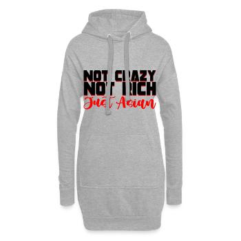 Not Crazy Not Rich Just Asian 2 - Hoodie-Kleid - Grau meliert - Vorne