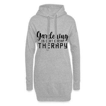 Le jardinage est une thérapie bon marché 4 - Sweat-shirt à capuche long Femme - gris chiné - Devant