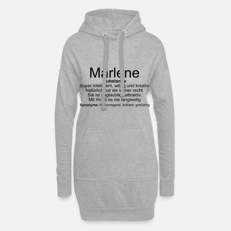 Name Definition Marlene - Hoodie-Kleid - Grau meliert
