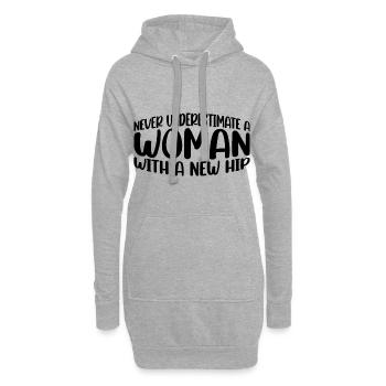 Never Underestimate A Woman With A New Hip 11 - Hoodie-Kleid - Grau meliert - Vorne