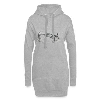 Katze schlafend - Hoodie-Kleid - Grau meliert - Vorne