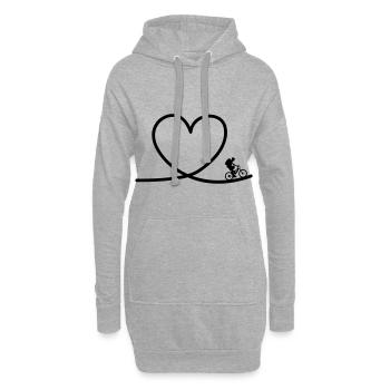 I love Mountainbike - Hoodie-Kleid - Grau meliert - Vorne