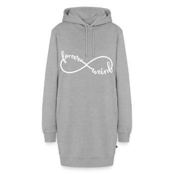 Für immer seltsam Lustiger Spruch Infinity Symbol - Hoodie-Kleid - Grau meliert - Vorne