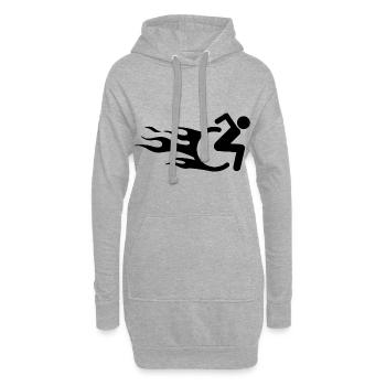 Humour handicap handicap en fauteuil roulant rolli - Sweat-shirt à capuche long Femme - gris chiné - Devant