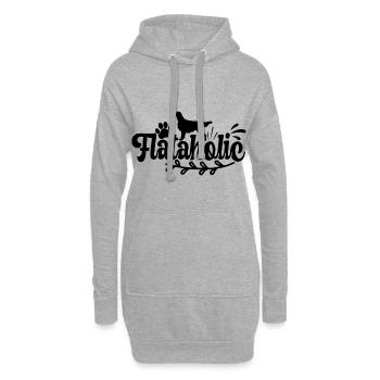 Flat Coated Retriever Hund Chien Flataholic - Sweat-shirt à capuche long Femme - gris chiné - Devant