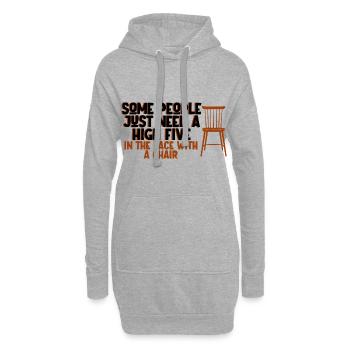 Some People Need A High Five In The Face 4 - Hoodie-Kleid - Grau meliert - Vorne