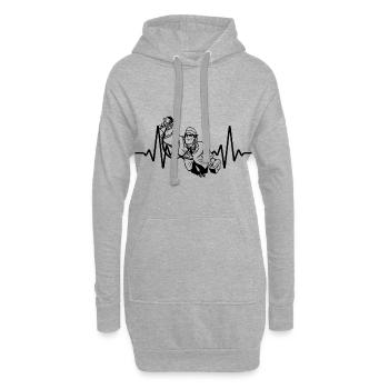 Herzschlag Doktor Arzt Notarzt Krankenpflegerin - Hoodie-Kleid - Grau meliert - Vorne