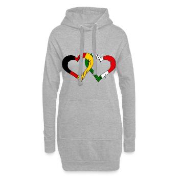 L’amour germano-italien - Sweat-shirt à capuche long Femme - gris chiné - Devant