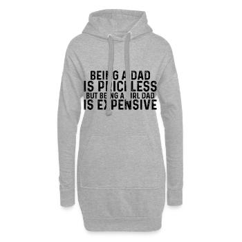 Être une fille papa coûte cher 8 - Sweat-shirt à capuche long Femme - gris chiné - Devant