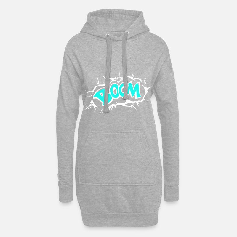 Comic BOOM - Hoodie-Kleid - Grau meliert