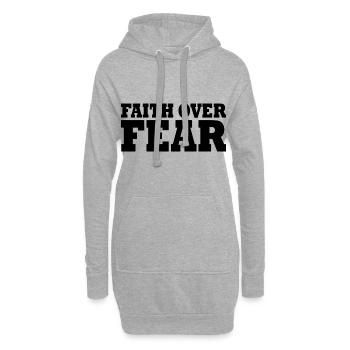 Faith over fear - Hoodie-Kleid - Grau meliert - Vorne