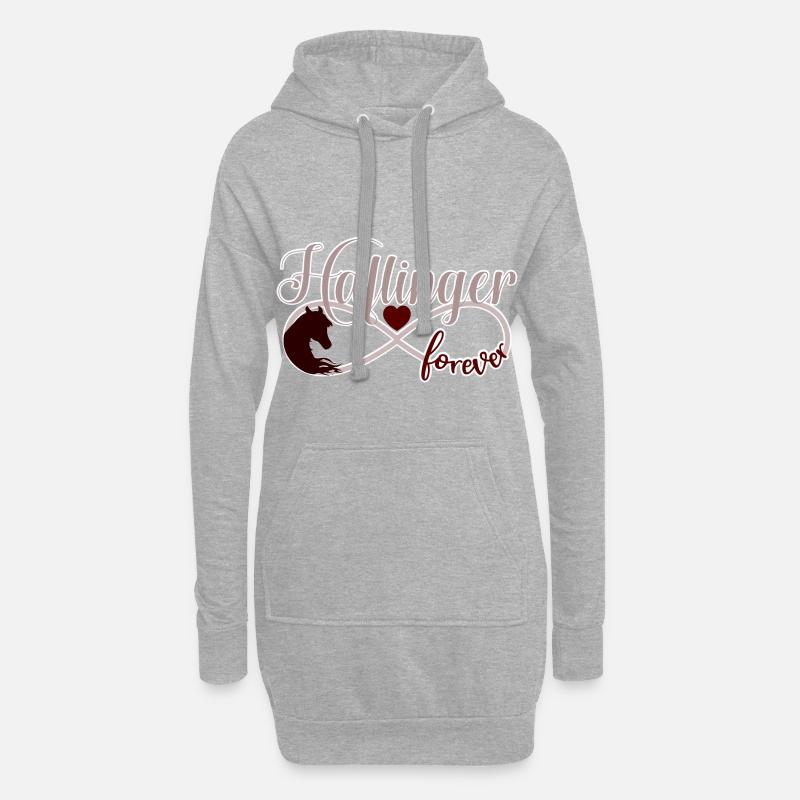 Haflinger Pferd Pferdekopf Infinity - Hoodie-Kleid - Grau meliert