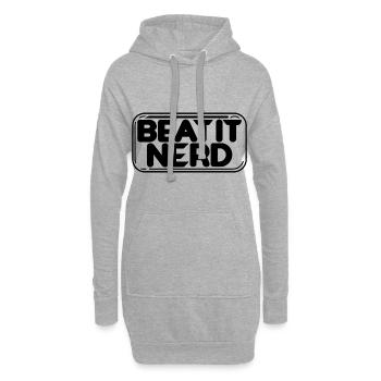 Battez-le Nerd 17 - Sweat-shirt à capuche long Femme - gris chiné - Devant