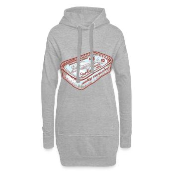Lustige Fisch duftende Pfefferminzbonbons - Hoodie-Kleid - Grau meliert - Vorne