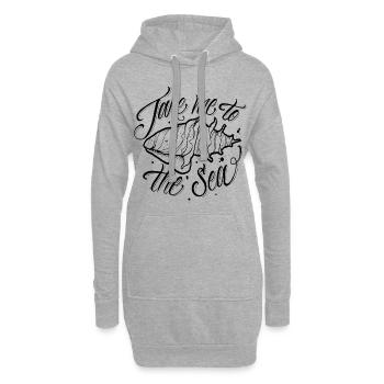 Take me to the Sea surfen Meer Urlaub Reisen - Hoodie-Kleid - Grau meliert - Vorne