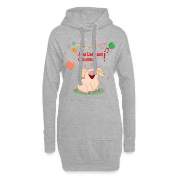 Geburtstag Geburtstag Geburtstag - Hoodie-Kleid - Grau meliert - Vorne