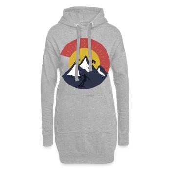 Ski vacances montagne - Sweat-shirt à capuche long Femme - gris chiné - Devant