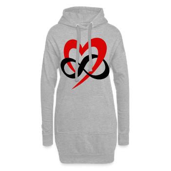 Cadeau de symbole d'amour infini coeur pour petite amie - Sweat-shirt à capuche long Femme - gris chiné - Devant
