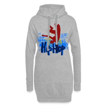 Hip hop - Sweat-shirt à capuche long Femme - gris chiné - Devant