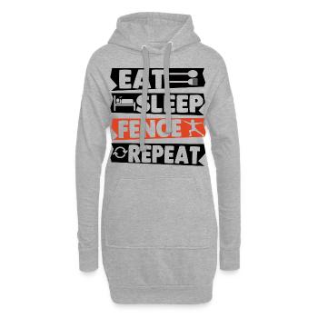 Eat Sleep Fence Repeat - Hoodie-Kleid - Grau meliert - Vorne
