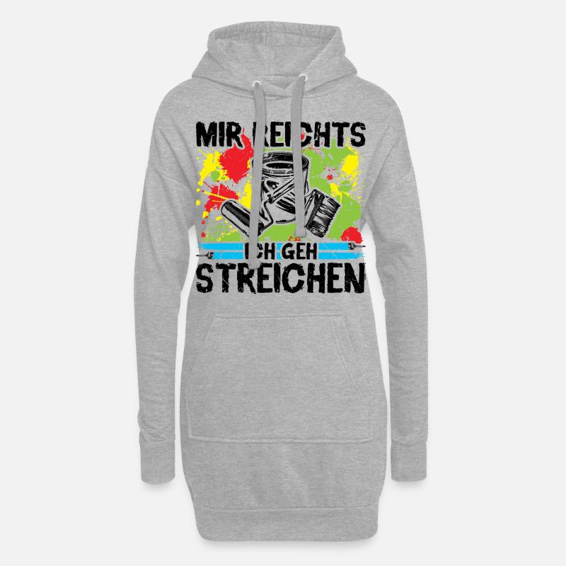 Maler Lackierer Beruf Malerpinsel Malerrolle - Hoodie-Kleid - Grau meliert