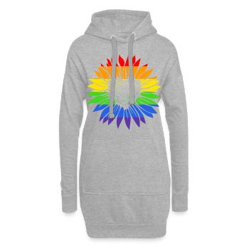 Gay Sunflower - LGBTQ Schwul Sonnenblume - Hoodie-Kleid - Grau meliert - Vorne