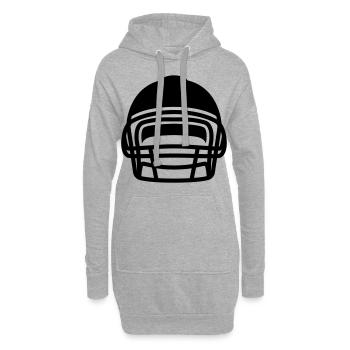Casque de football - Sweat-shirt à capuche long Femme - gris chiné - Devant